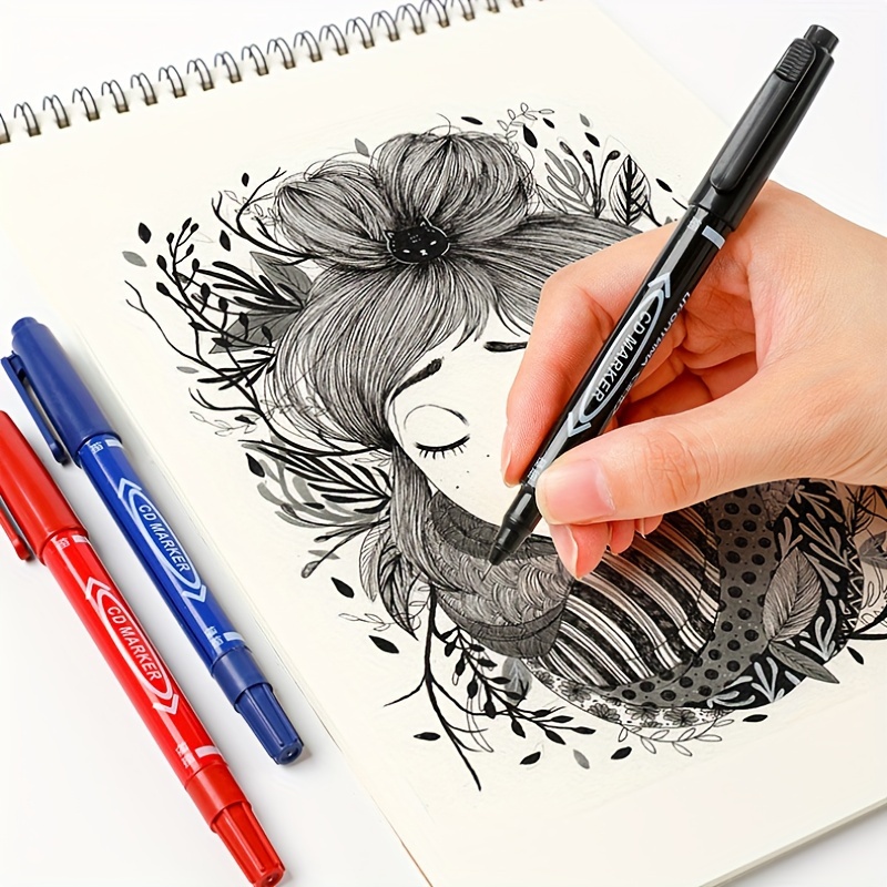 Art Black Marker Fine Tip Pen, Black Pen Waterproof Drawing