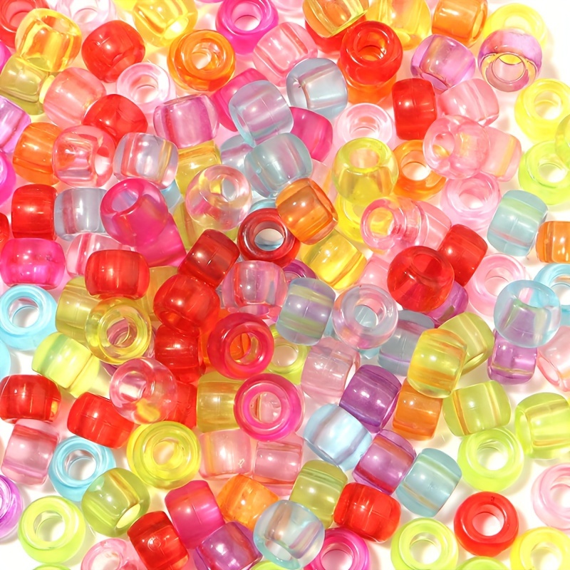 24 Colors Acrylic Pony Beads, Holes Bulk For Diy Arts Bracelet Necklace  Earrings Hair Braiding Jewelry Making Craft Supplies - Temu