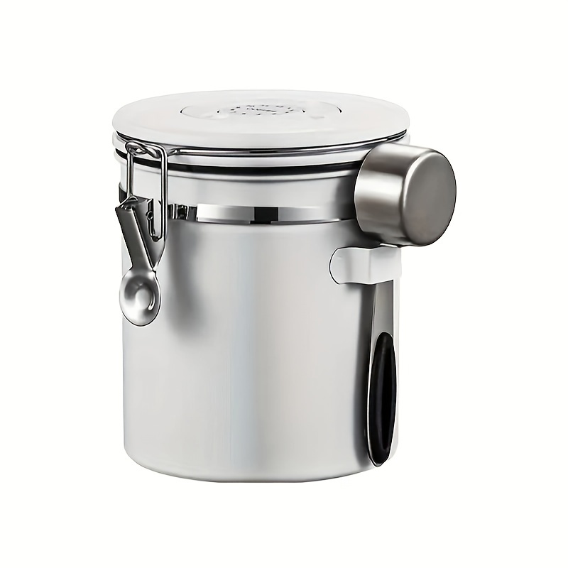 LKJGHG Tarro de almacenamiento de café hermético de acero inoxidable de  1.5L/1.8L, recipiente de almacenamiento de alimentos para cocina,  recipiente