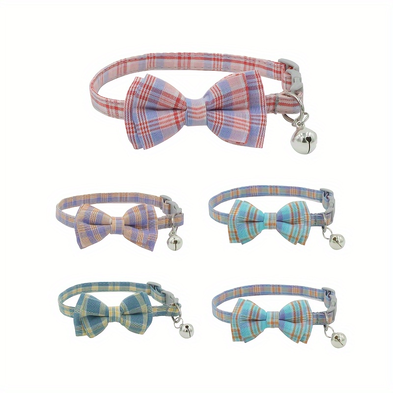 Pearls Decor Plaid Preppy Fashion Cat Neck Collars Bow Tie - Temu