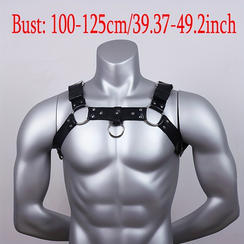 Men's fashion Sexy Adjustable Pu Leather Body Harness Belt Chest Harness  Bondage Costume Fashion Rave Punk Bar Club Wear Accessories