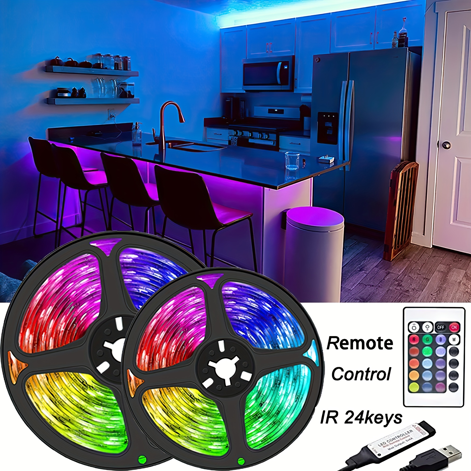 1 rollo Tira Luces Led Rgb 2835 Usb Luces Bajo Voltaje 5 v - Temu