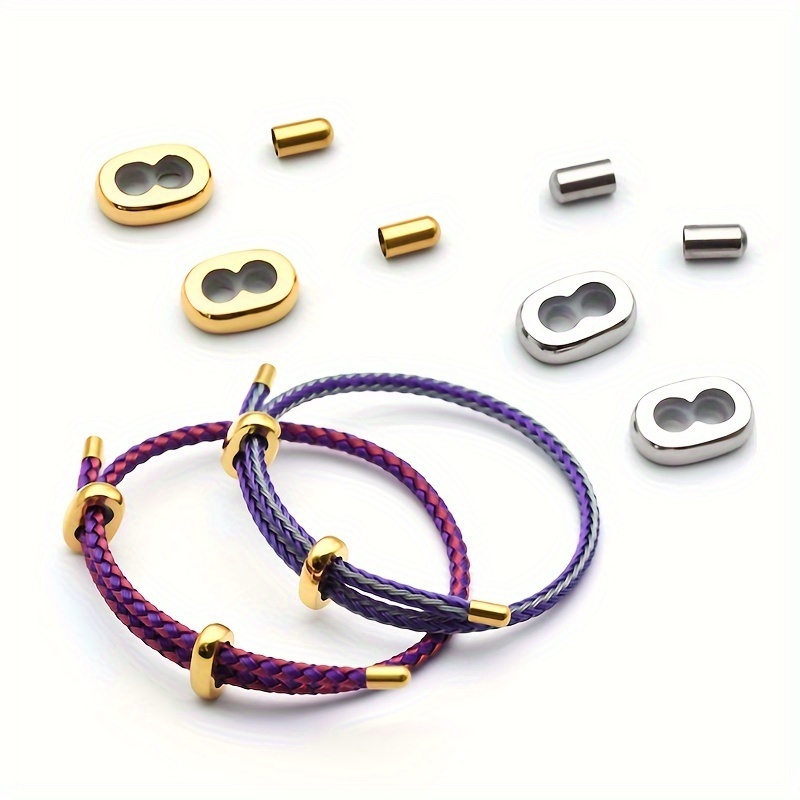 Stainless Steel Adjustment Beads With Non slip Silicone Ring - Temu