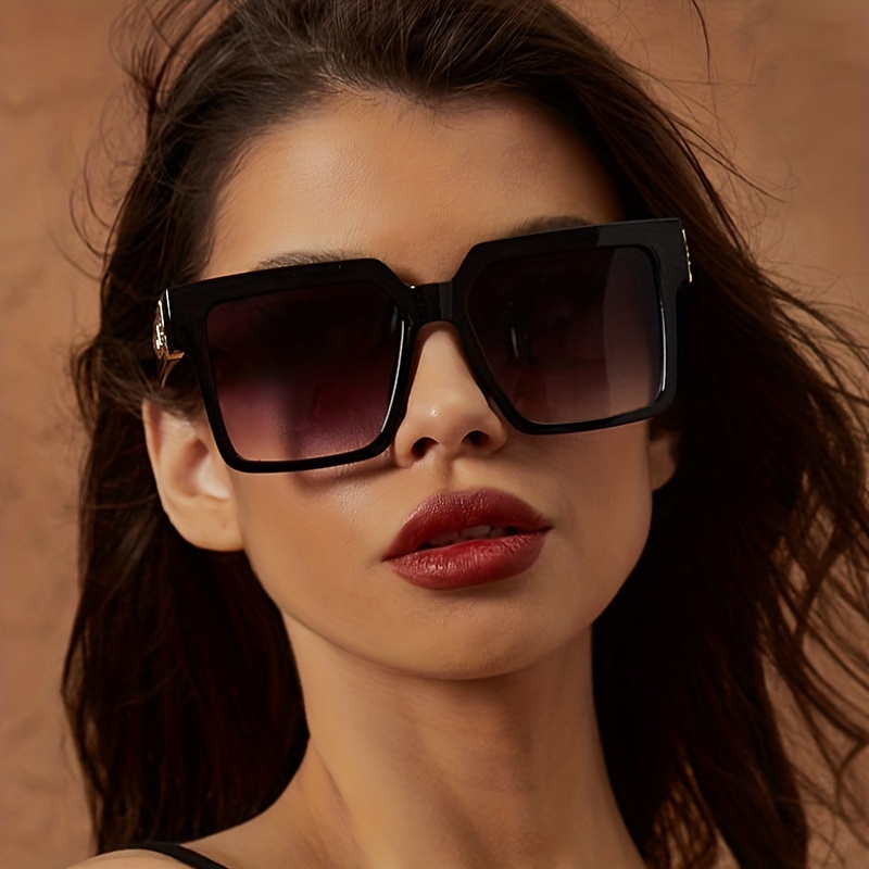Candy Color Hip Hop Sunglasses Large Frame Square Sunshade Sunglasses Women  Gradient Color Vintage Punk Driving Eyewear - Temu