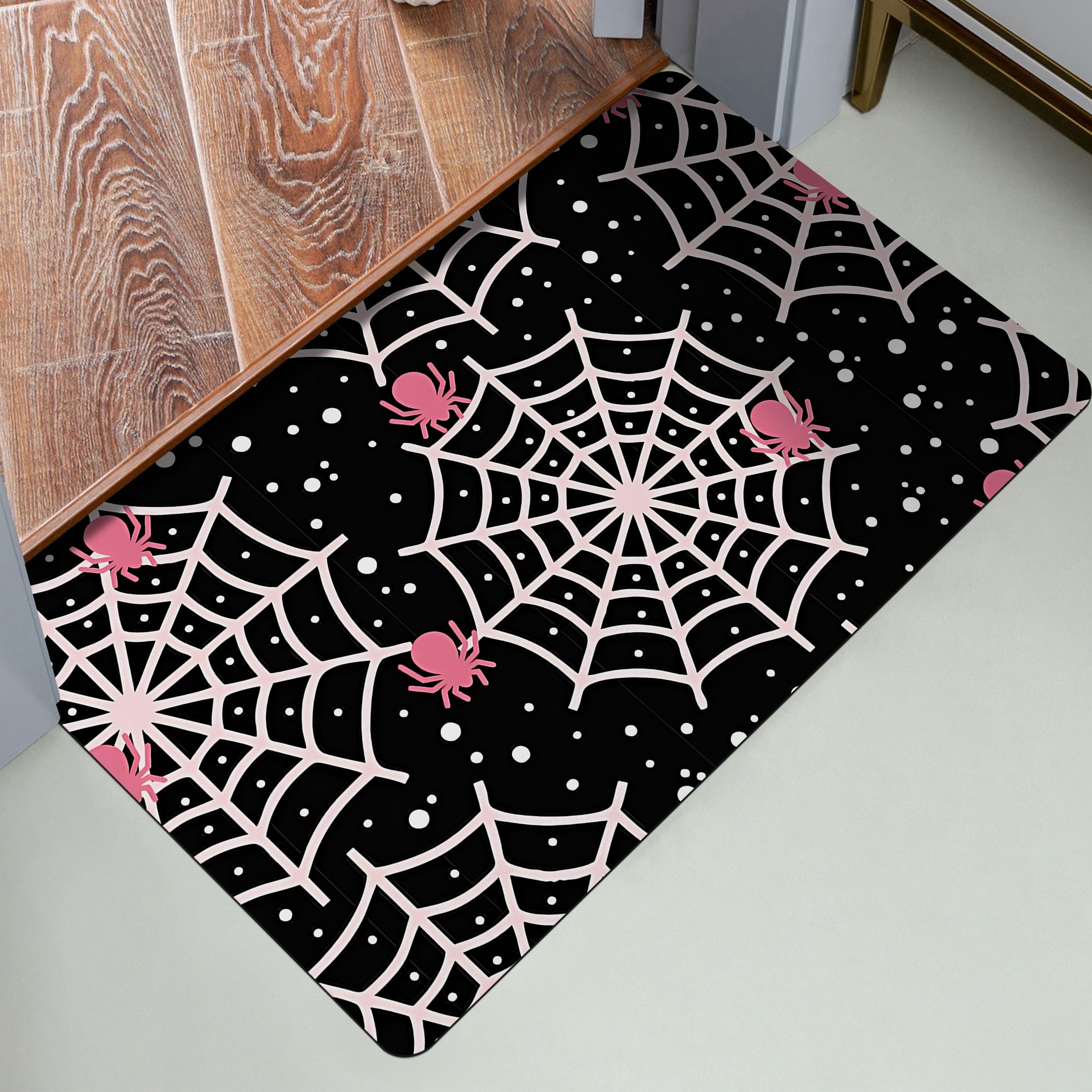 Halloween Spiderweb Pattern Floor Mat Soft And Comfortable - Temu