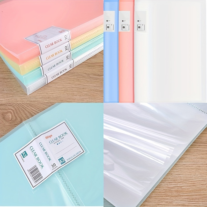 1pc A3 Size Folder, Diamond Painting Storage Folder, 20 Pages Clear Pockets  Art Painting Works Presentation Storage Folder, Stationery Supplies