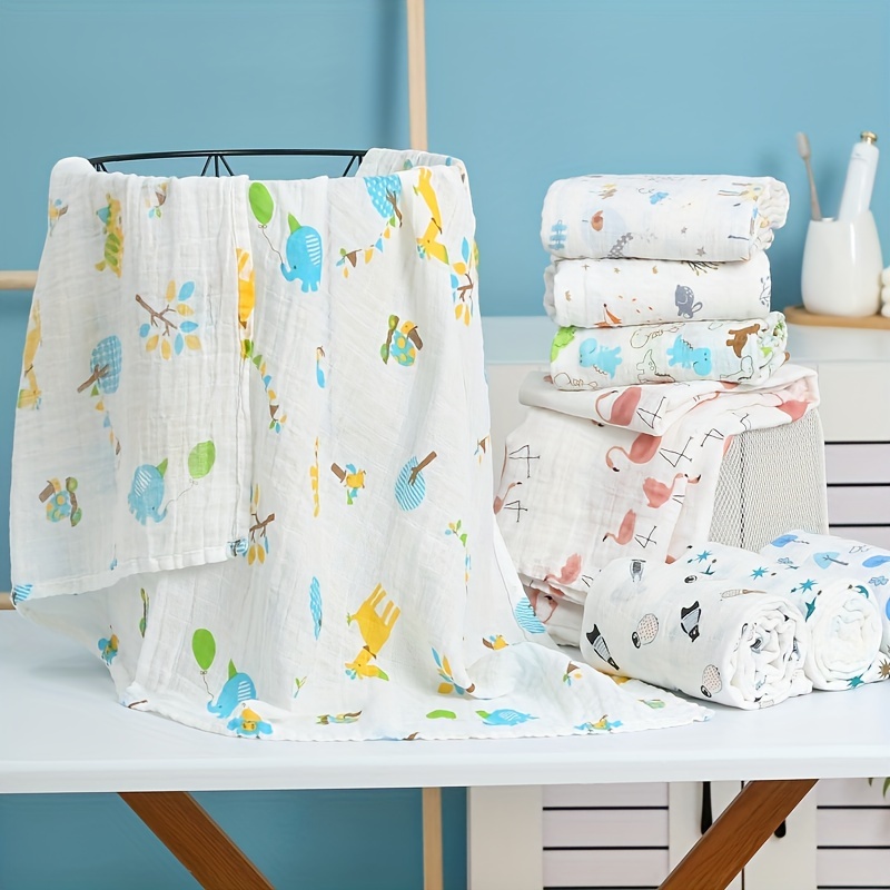 Newborn Cotton Cartoon Print Blanket, Soft & Skin-Friendly