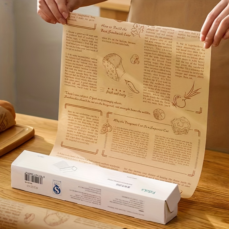 1 Rollo, Papel Encerado Con Estampado Vintage, Papel Para Envolver  Alimentos Resistente A La Grasa, Envoltorios