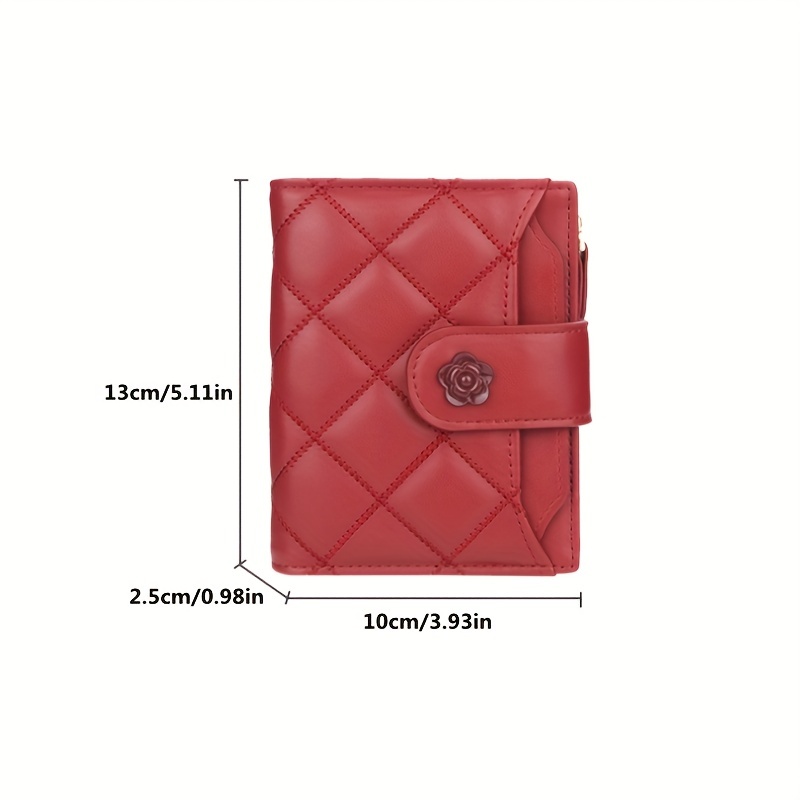 Women's Purse, Multi-coloured, Wallet PU Leather Multiple Compartments  Women Wallet-Wine Red 