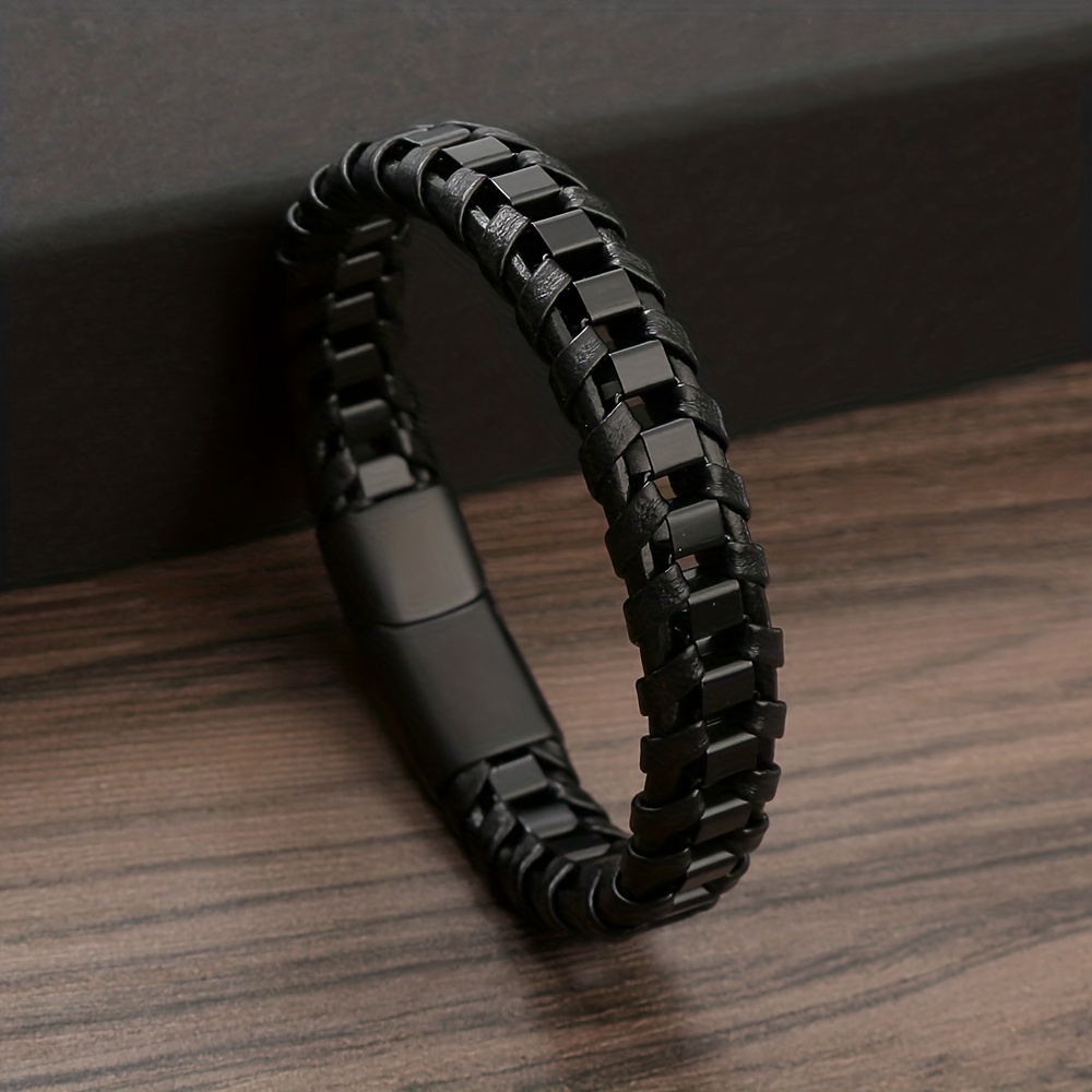 A Braided Bracelet For Men, -style Motorcycle Fashion Wristband Strap Accessory