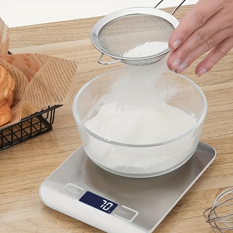 Stainless Steel Food Scale USB Rechargeable Digital Kitchen Scale 5KG/10KG