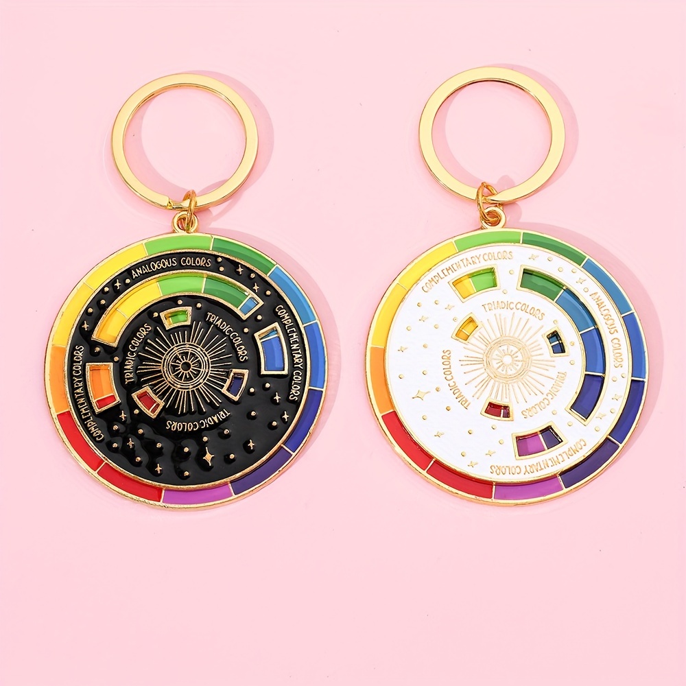 

Triadic Color Wheel Keychain Theory Artist Alloy Keychain Gift Aesthetic Purse Bag Backpack Charm Gift