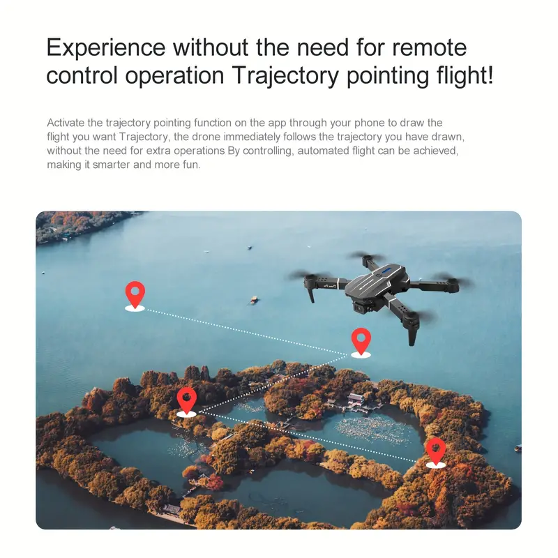 E88 Drone Quadcopter, Dual Camera Height Hold, Gesture Photography, LED Light, One Button Lifting, Tumbling, Gear Adjustment, Bonus Storage Bag Included, Christmas Gift, Birthday Gift, Toy Remote Control Aircraft details 14