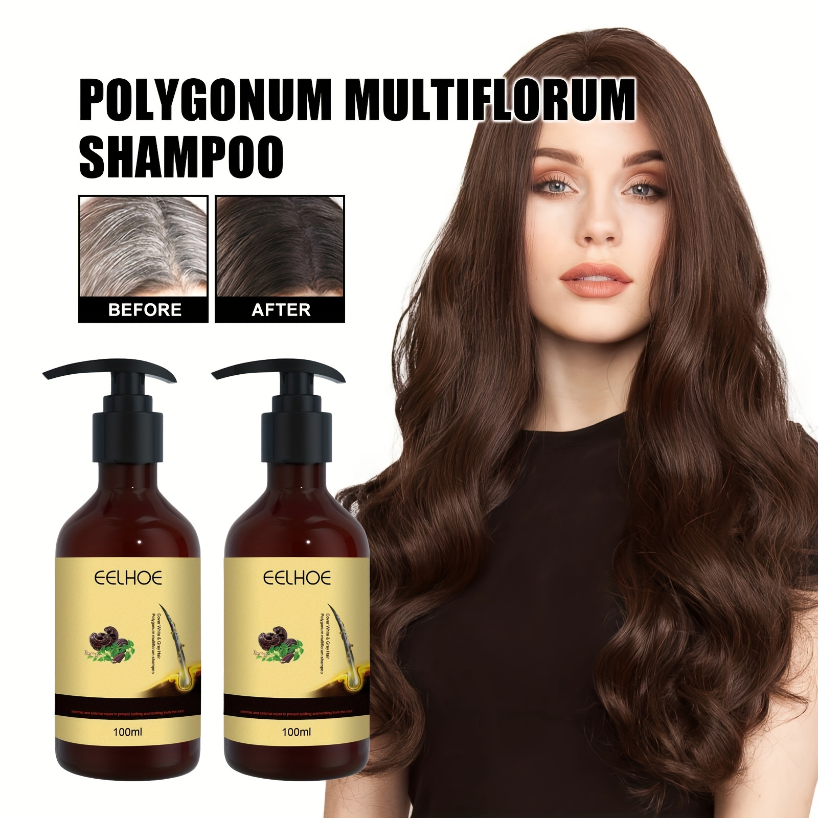 Organic Polygonum Multiflorum Hair Shampoo for Darkening Hair