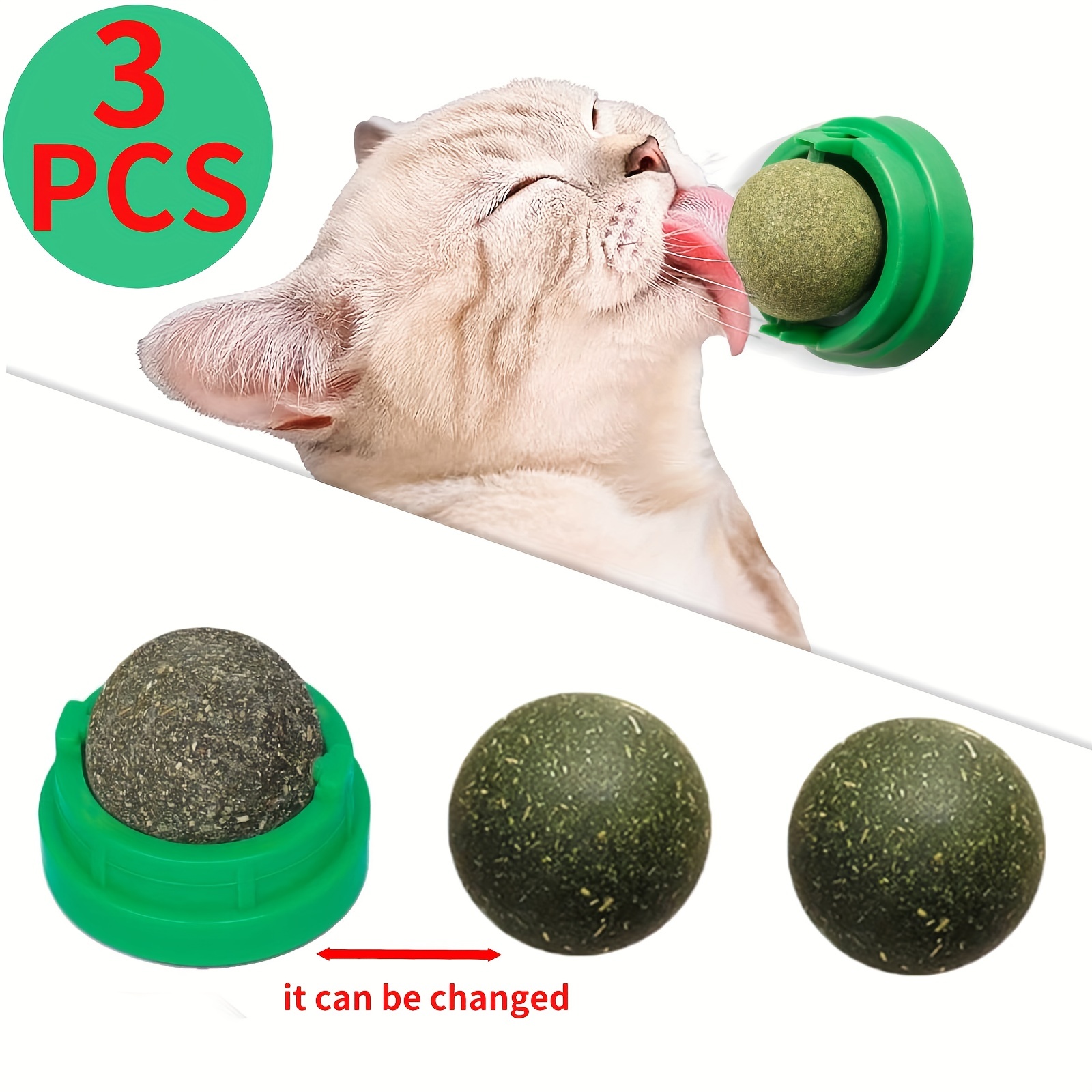 3 Pack Of Cat Paw Catnip Toys, Teeth Cleaning Cat Toy, Rotatable