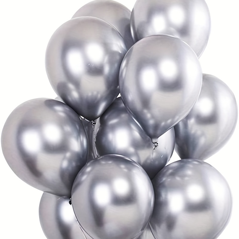 50pcs Ballon En Métal Argenté De 12 Pouces Ballon De Fête - Temu