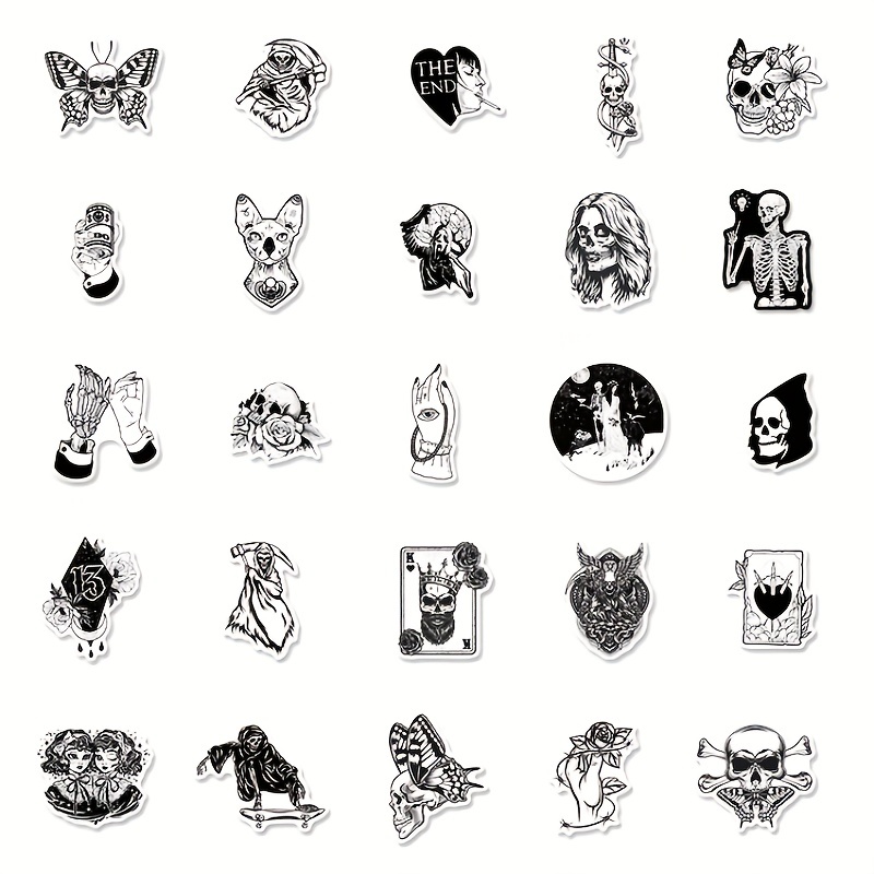 50pcs Gothic Stickers Pack, Cool Punk Stickers for Teens Adults, Horro –  ToysCentral - Europe