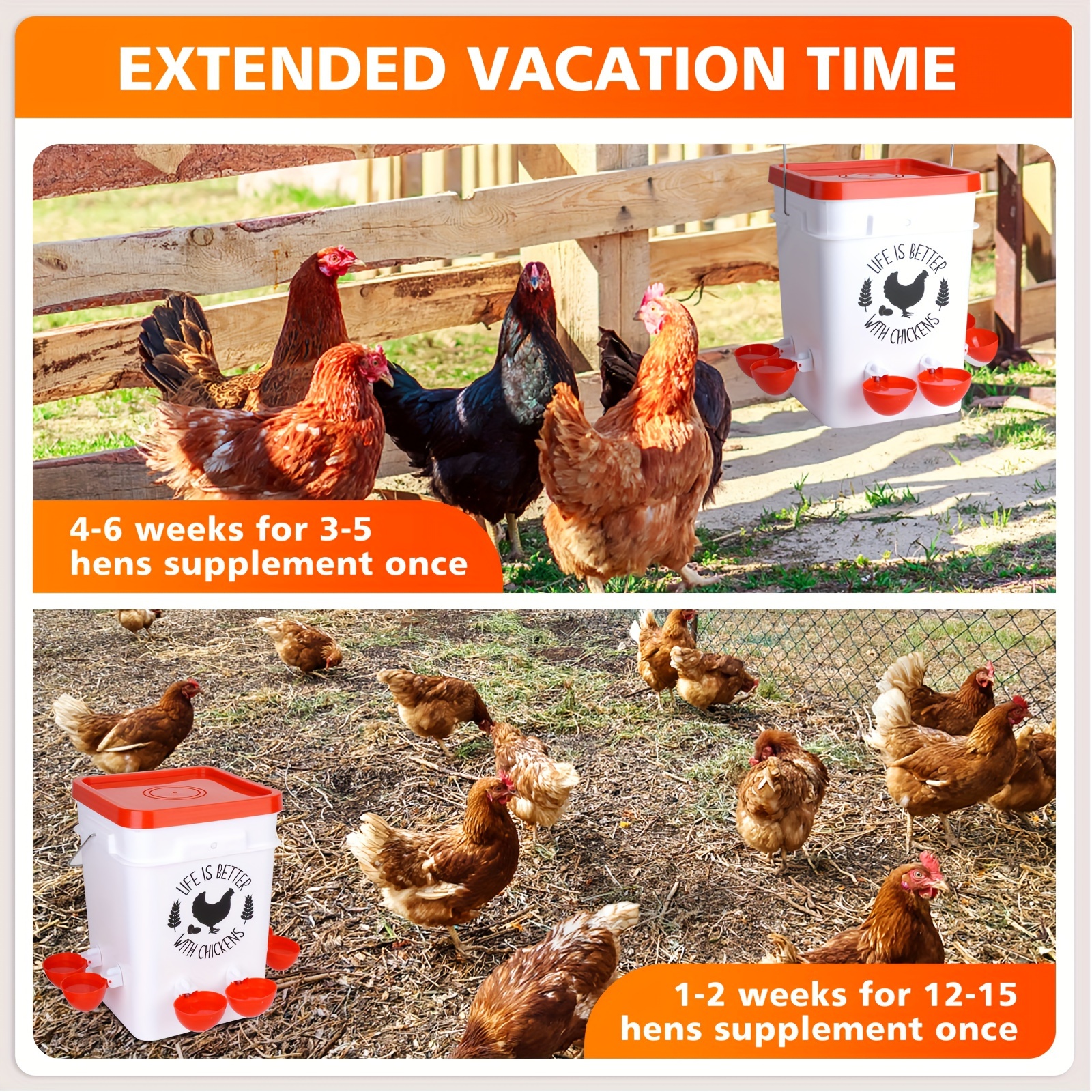 Chicken Water Cup Waterer for Poultry, 3/8 In Automatic Filling Waterer  Poultry Drinking Bowl Chicken Water Feeder, Chicken Watering Cup for Chicken  Duck Turkey Rabbit Geese Automatic Farm (Pack of 6) 