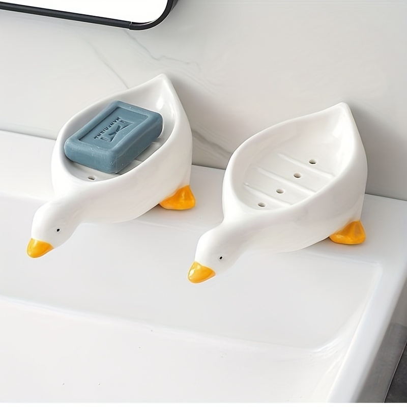 Duck Shaped Soap Dish Plastic Drain Soap Tray Self Draining - Temu