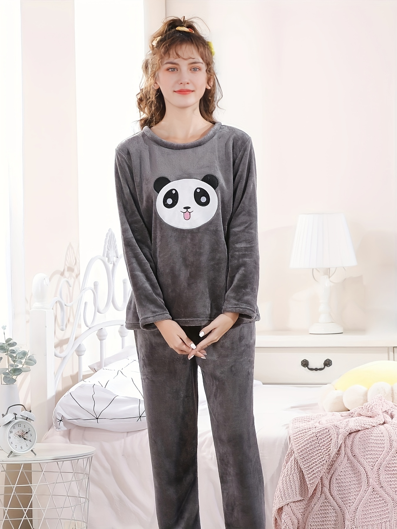 Teen Girls Flannel Pajamas Two piece Set Long Sleeve Top - Temu Canada