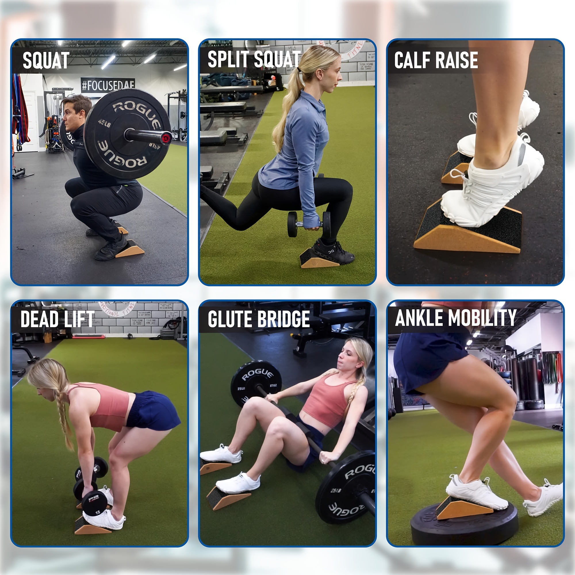 2Pcs Yoga Wedge Blocks Squat Ramp Heel Stretcher Anti Slip Slant