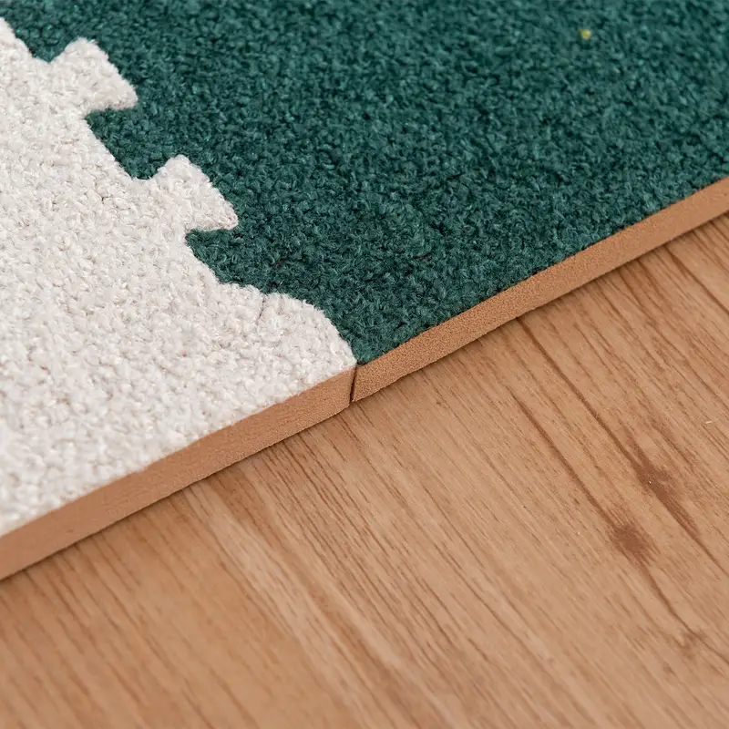 Fusipu 10Pcs/Set Puzzle Carpet Shaggy Easy Installation Square Fluffy Carpet  Tiles Plush Area Rug for Parlor 
