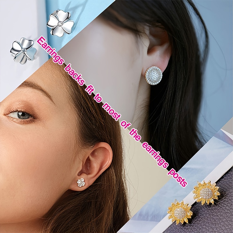 Earring Posts Backs Set Silvery Iron Earring Studs Jewelry - Temu