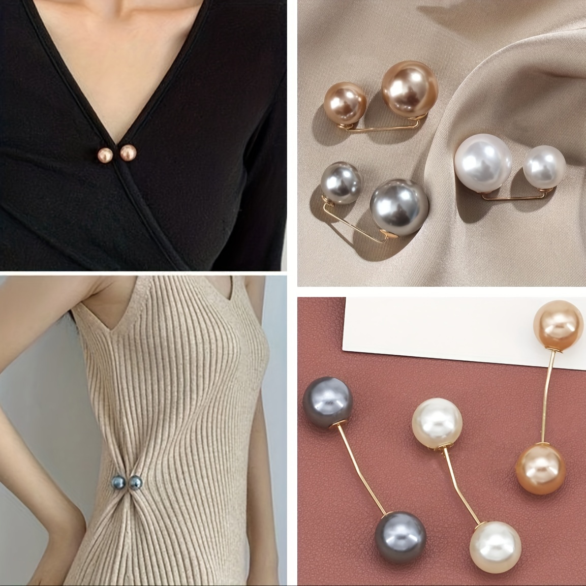 5pcs Faux Pearl Brooches For Women, Fashionable Collar Lapel Pin For  Garments, Cardigans, Dresses, Waistband