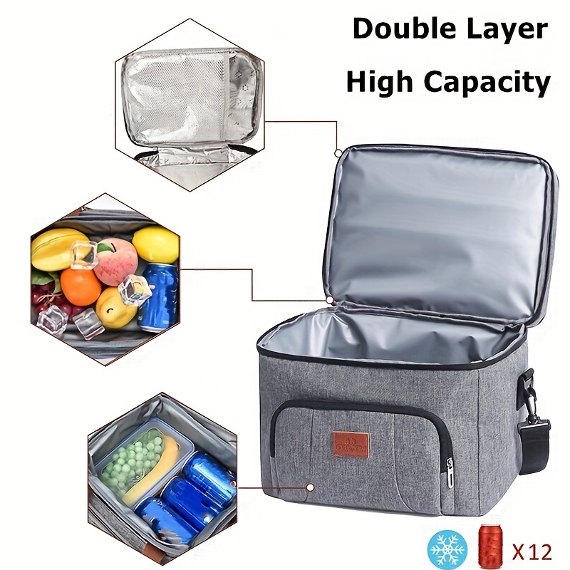 Lunch Bag Food Thermal Box Durable Waterproof Office Cooler - Temu