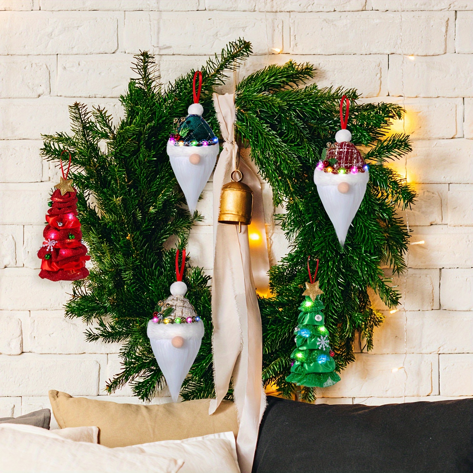 Scandinavian Christmas Gnome Decorations,Light Up Christmas Gnomes  Ornaments Plush,Swedish Santa Tomte Xmas Decoration, Battery Operated Elf  Decor for