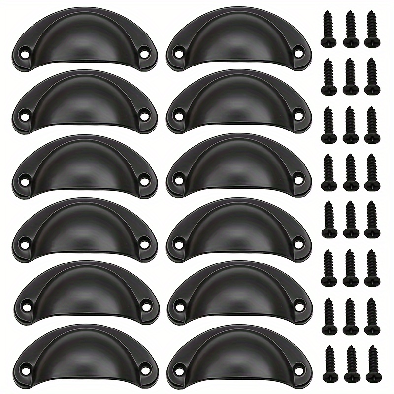 Gobrico Tiradores de armario de cocina cuadrados negros de 2-1/2 pulgadas,  accesorios modernos para cajones de armario, tiradores de acero inoxidable