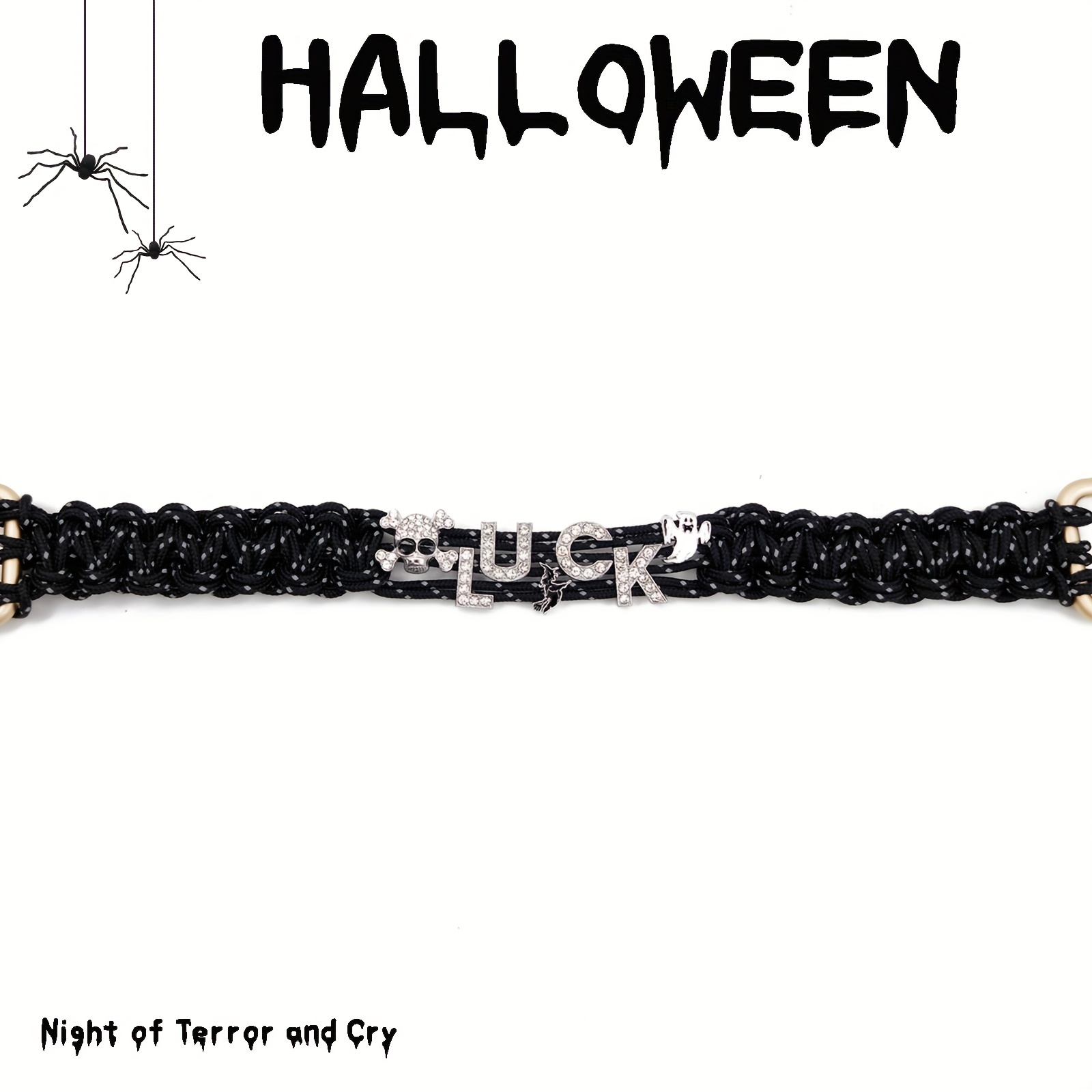 Custom Halloween Hand Braided Pet Collar, Night Reflective Dog Collar, With  String Glossy Letter Pet Name, Dog Collar For Large, Medium And Small Dogs  - Temu