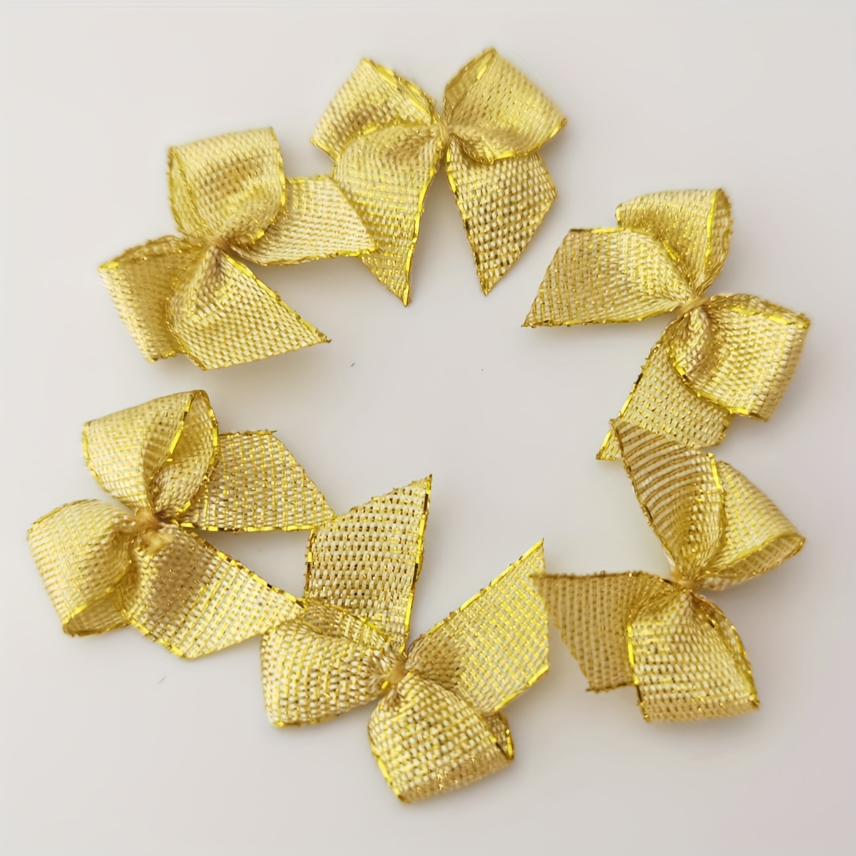 50Pcs Mini Gold Bows For Crafts Metallic Ribbon Bows Appliques Diy Craft?