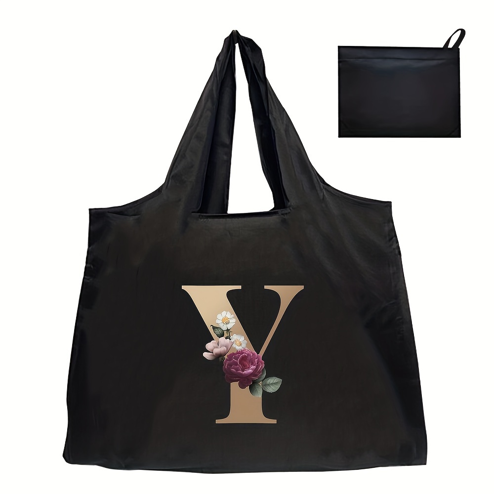 Stamp Pattern Canvas Shopping Bag, Portable Shoulder Bag, Fashion Large  Capacity Tote Bag