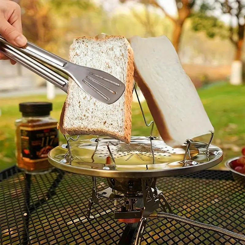 2pcs Set Bread Toast Tray And Food Tong Set Bbq Camping Toaster Rack With  Barbecue Tongs Kitchen Stuff Bbq Accessories Grill Accessories Suitable For  Family Outdoor Camping Fishing Picnics And Holidays