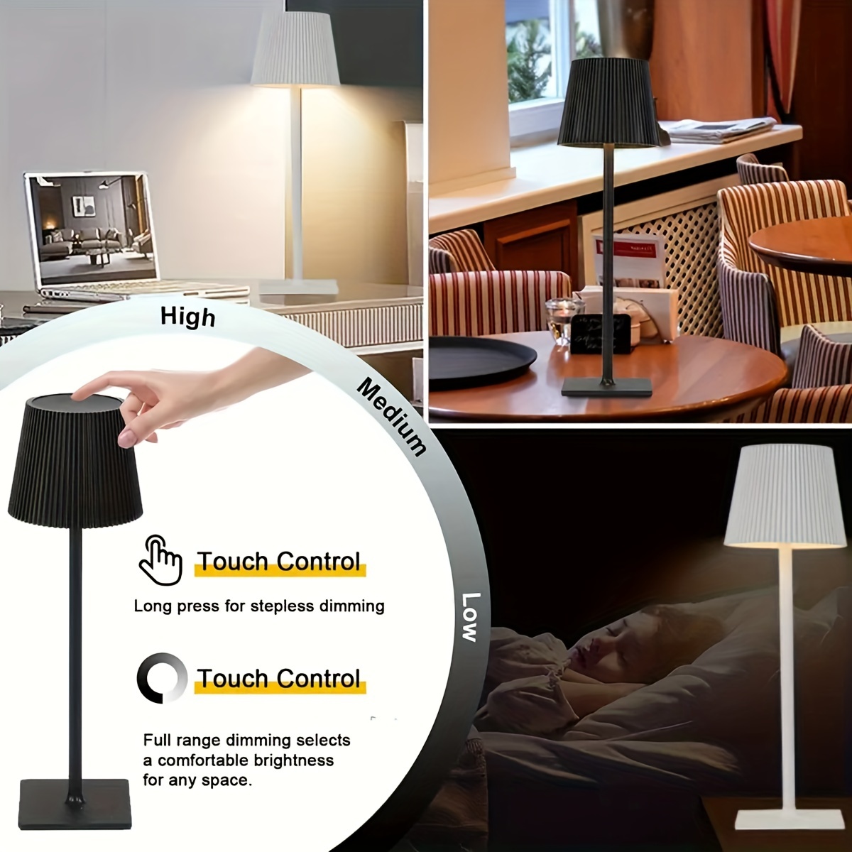Led Cordless Table Lamp, Battery Powered Lamp,usb Rechargeable