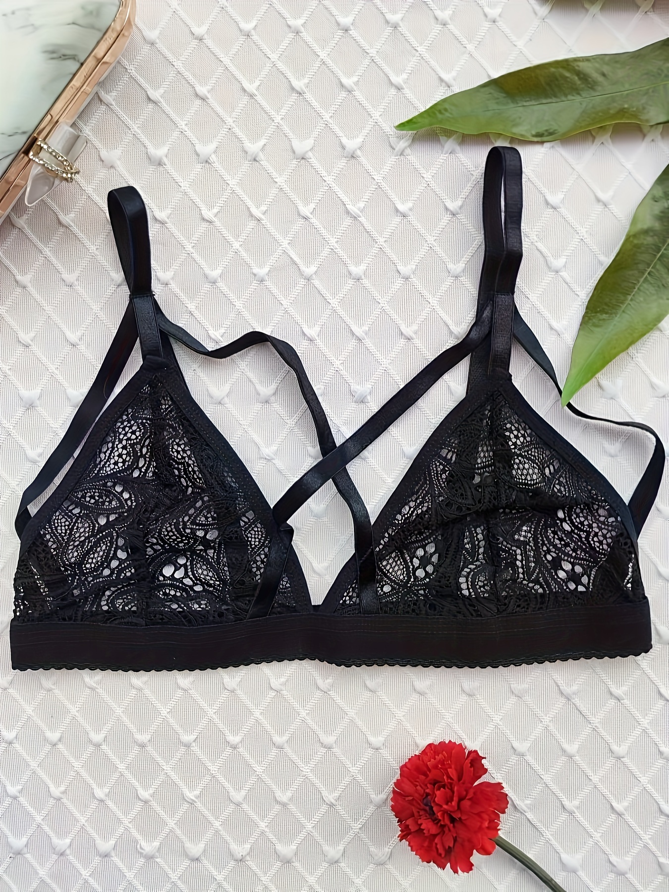 Sexy Solid Mesh Bralette Bra See through Half Cup Push Up - Temu Canada