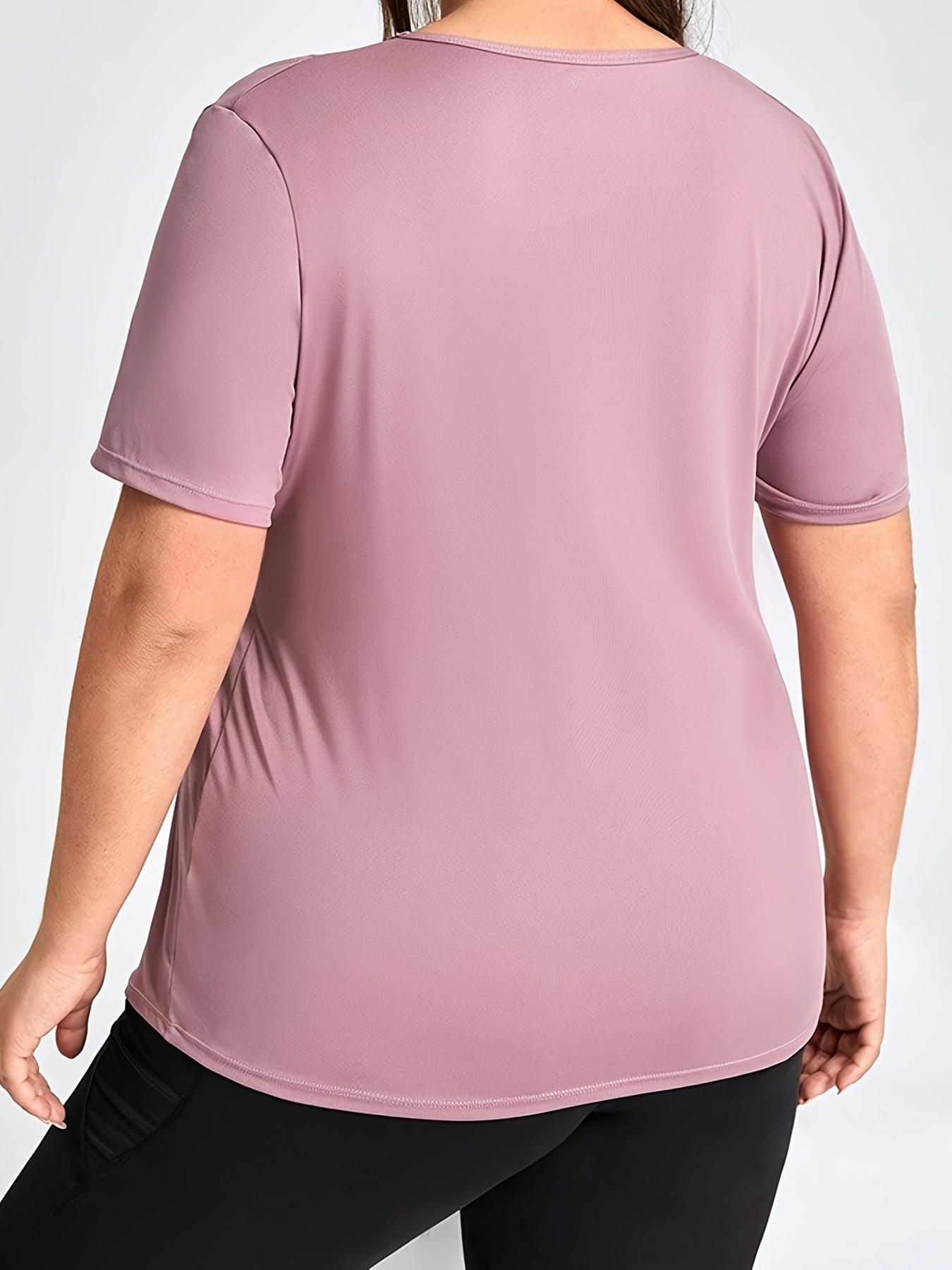 Plus Size Sports T shirt Women's Plus Short Sleeve Split Hem - Temu