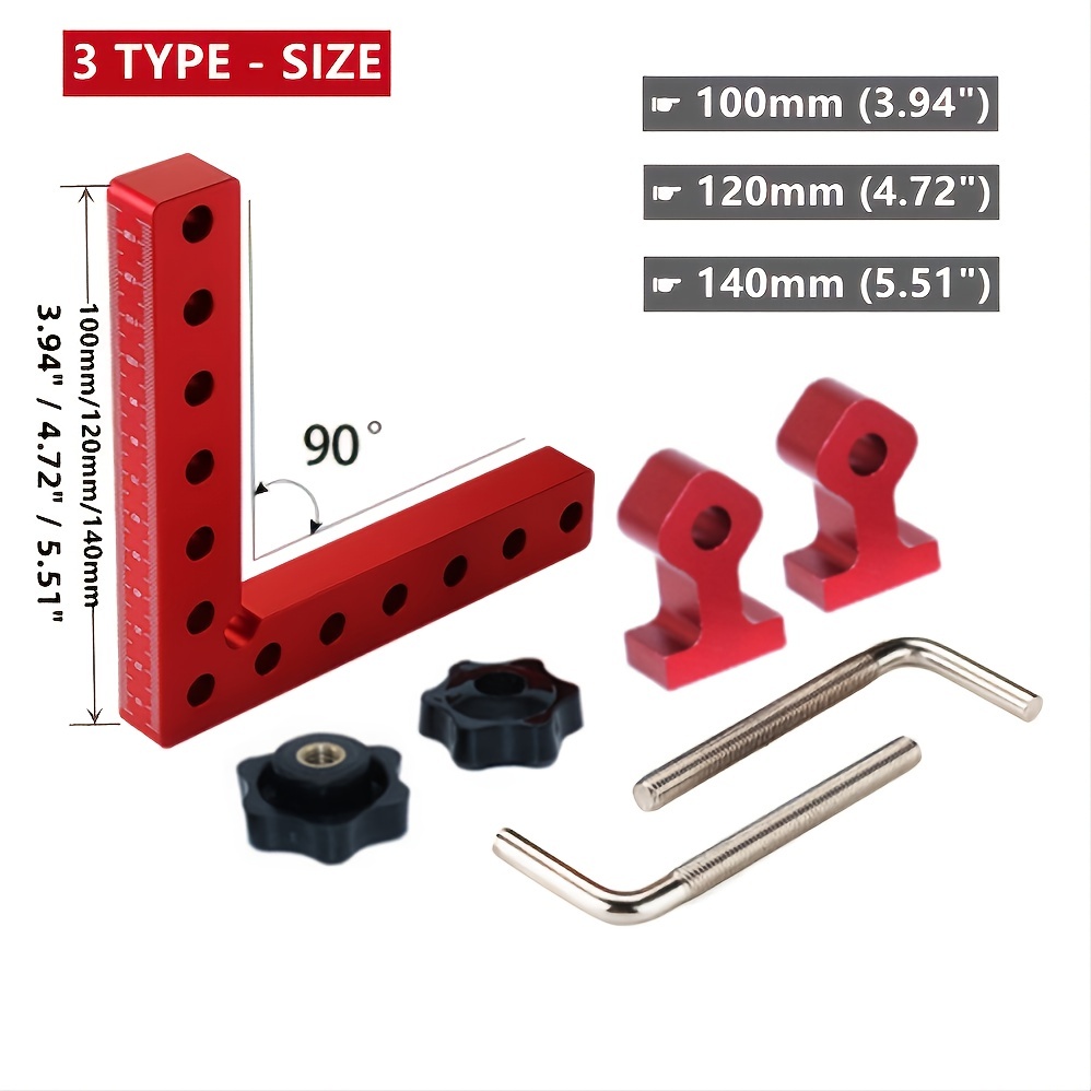 90 Degree Positioning Squares Right Angle Clamps Set, Carpenter L-Type  Aluminum Alloy Corner Clamp, 5.5''x5.5'' Woodworking Clamping Square Tool  for