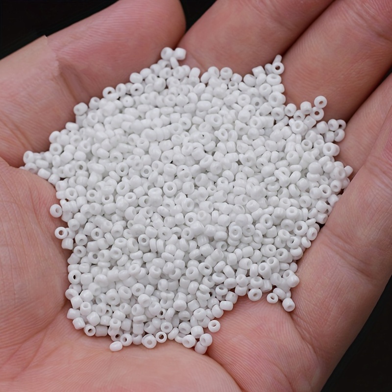 

200/1000pcs White Charm Czech Seed Beads White Plastic Pony Beads Spacer Beads For Diy Bracelet Necklace Making Hair Braiding Diy Earring Jewelry 2mm 3mm 4mm