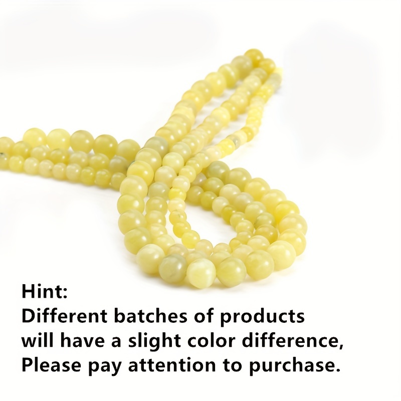 Natural Stone Yellow Chalcedony Jade Beads Round Loose - Temu