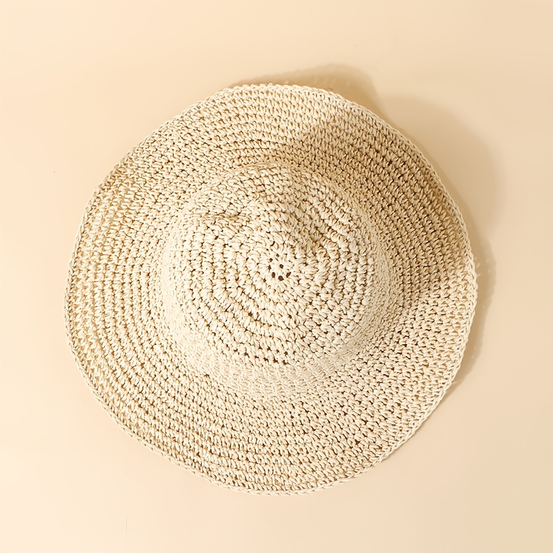 Women's Crochet Big Brim Straw Hat Beach Sun Hat