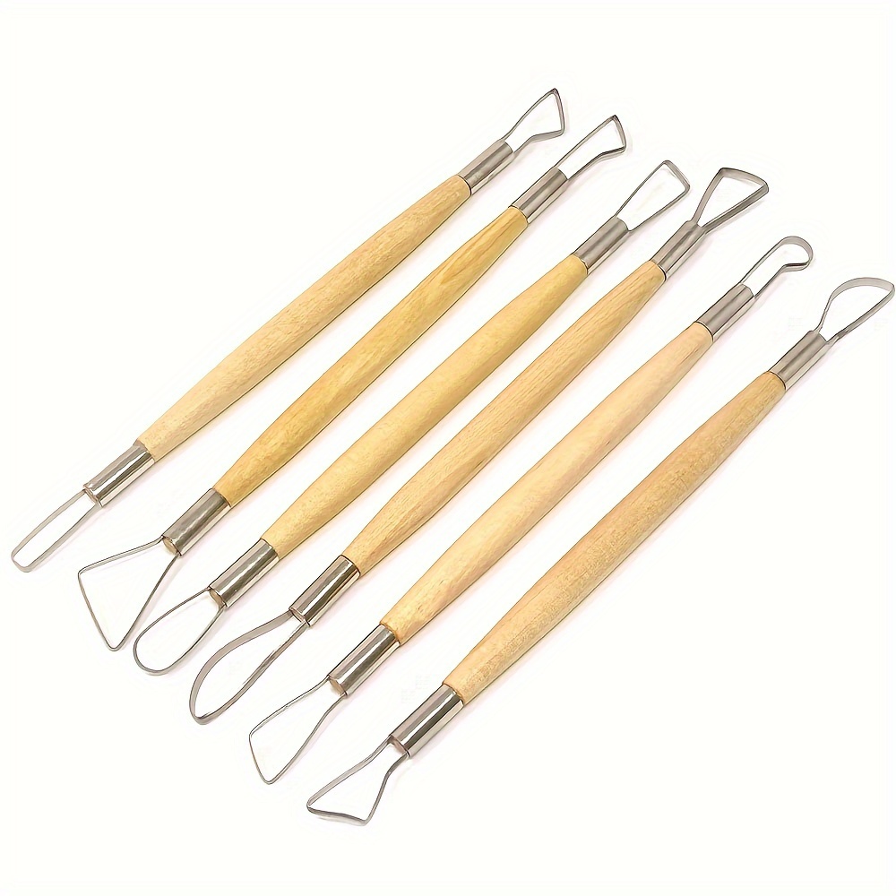 Wooden Handle Double Ended Modeling Tools Sculpting Pottery - Temu