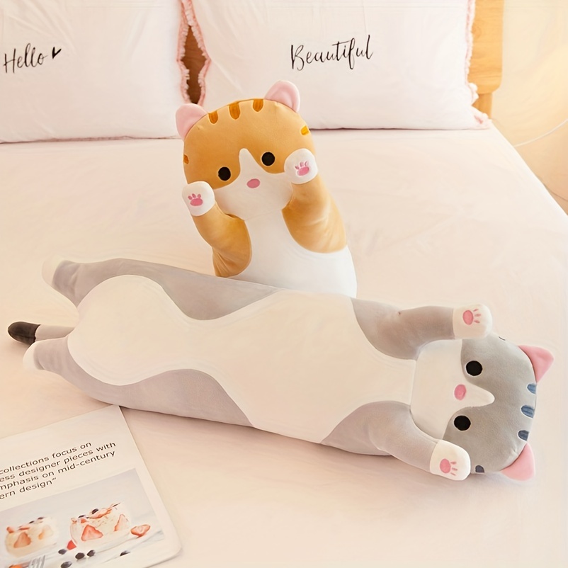 19.68in 49.99cm Long Cat Pillow Peluche Cute Cartoon Cat Temu