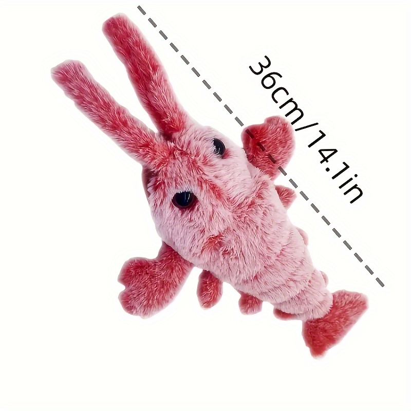 Pet Gravity Jump Shrimp Plush Toy Usb Charging Simulate - Temu