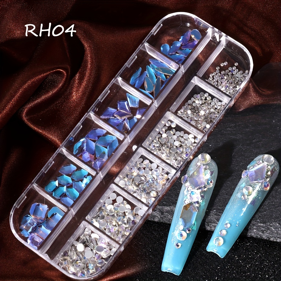 Crystal Iridescent Nail Art Rhinestones flat Back Sparkle - Temu