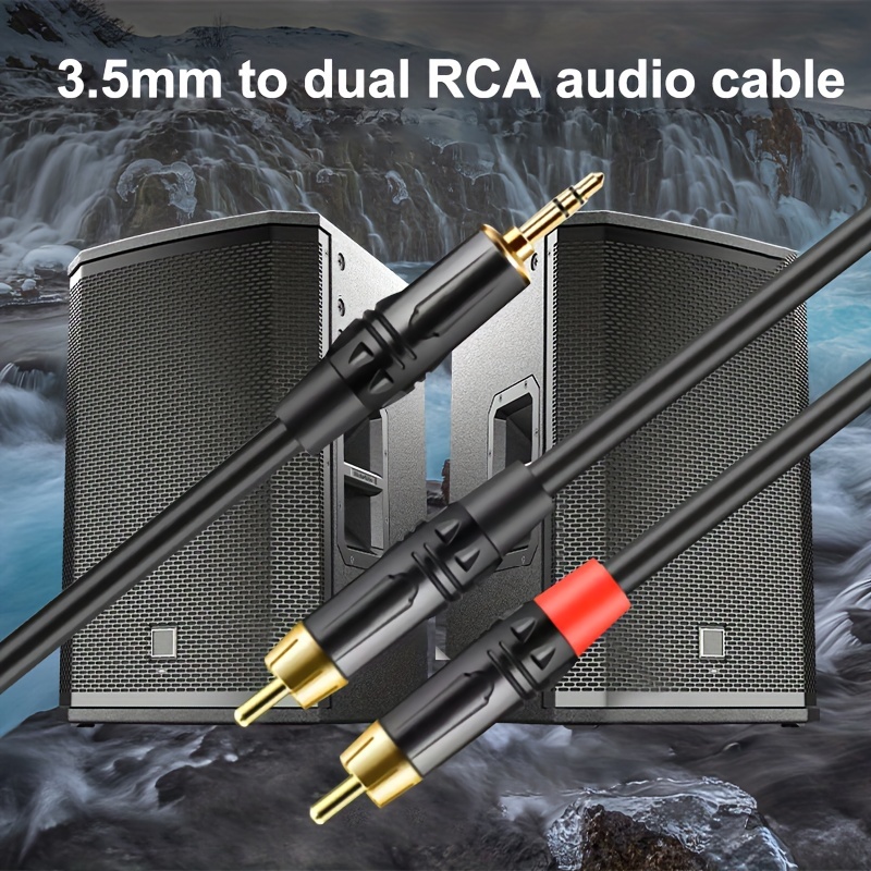 Rca Audio Cable Jack 3.5 To 2 Rca Cable Aux Rca Jack Adapter - Temu