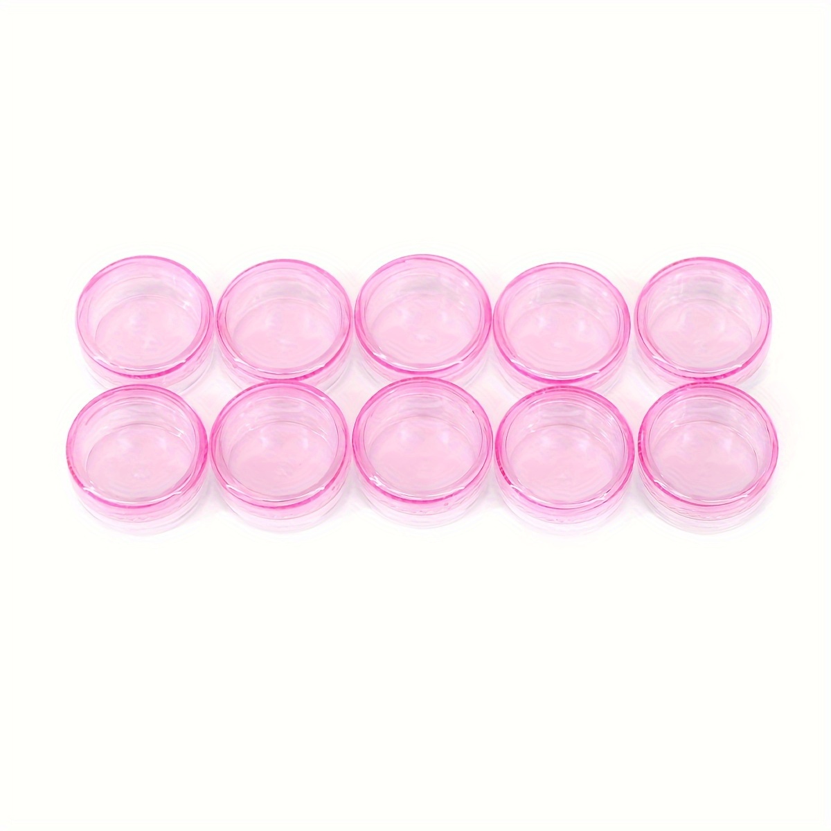 

10pcs Pots Cosmétiques en Plastique Rose avec Couvercles à Pression – Contenants Ronds de Taille Voyage pour Crèmes, Lotions et Échantillons, Produits de Maquillage