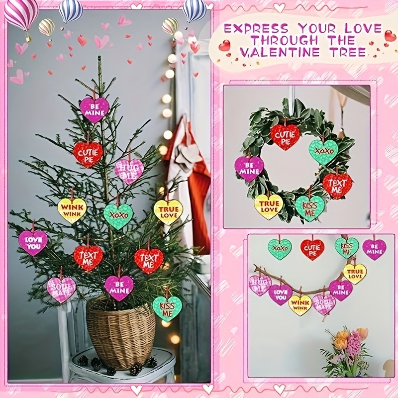  36Pcs Valentines Day Decor Heart Ornaments Red Heart Shaped  Baubles Ornaments for Valentine's Day Hanging Decorations or Wedding  Anniversary Party Supplies Home Tree Decorations (4 Styles) : Home & Kitchen