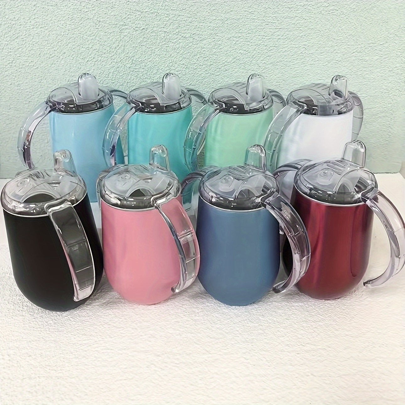 Stainless Steel Sippy Cup With Double Handles Egg Shaped - Temu